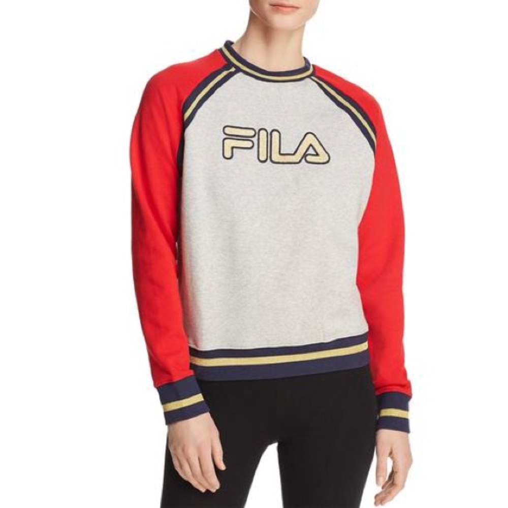 Fila Rafaella gold sparkle colorblock sweatshirt size M